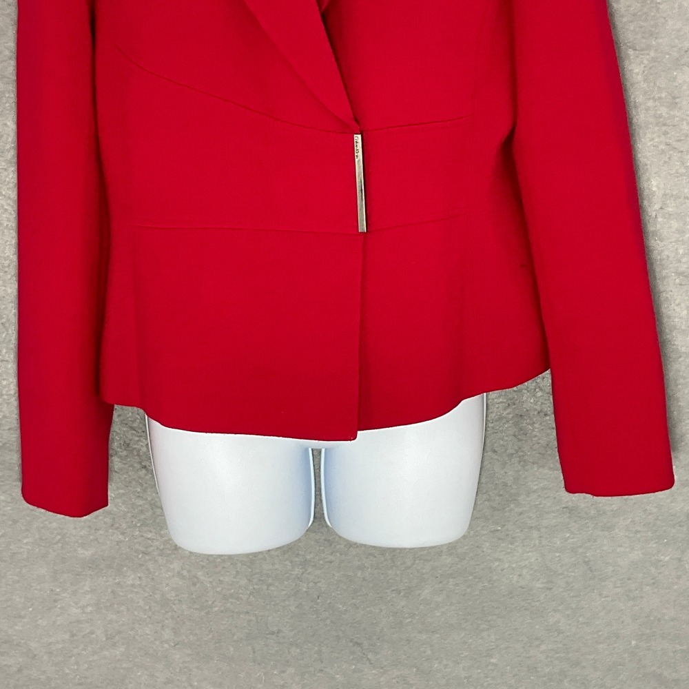 Calvin Klein Red Stretch‎ Blazer Jacket Women's Size 6 Career Office - Picture 5 of 16